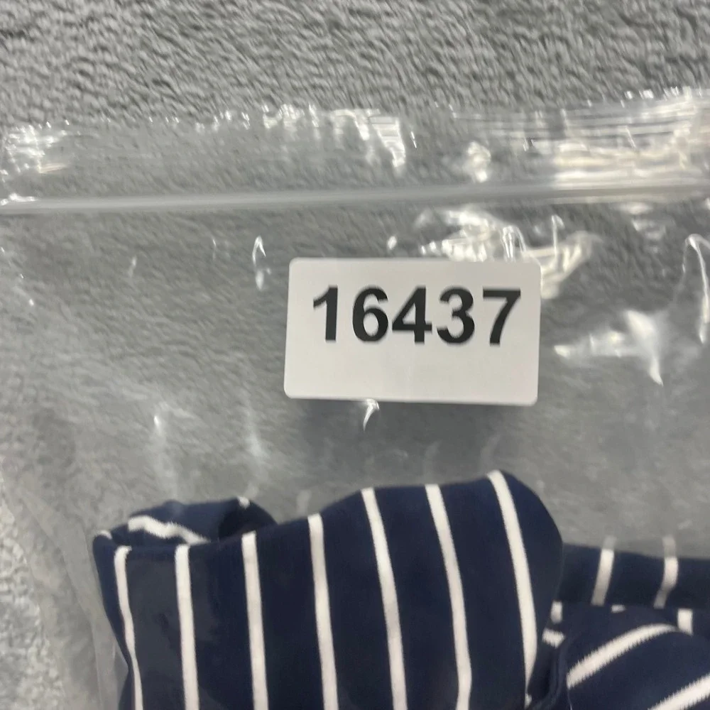 Polo Ralph Lauren Men 2XB Big Navy Blue White Striped Pima Soft Touch Polo Shirt